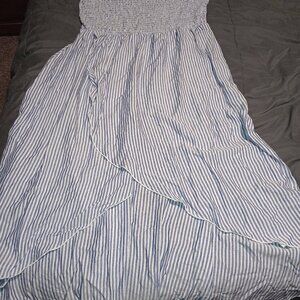 Hi low off shoulder dress
